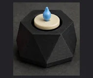 Faceted candle clicker — generated design concept, not a printed sample