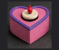 Heart candle clicker — generated design concept, not a printed sample