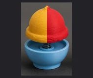 Red + yellow ice cream — generated design concept, not a printed sample